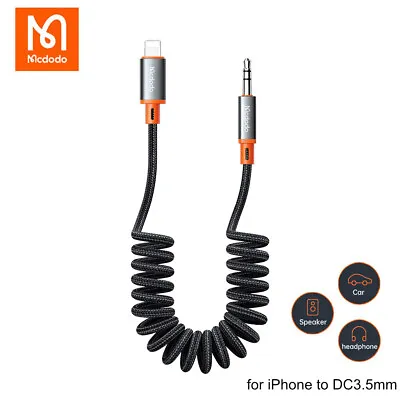 Mcdodo AUX Audio Spring Coil Cable For IPhone To 3.5mm Adapter. 1.8m • £17.99