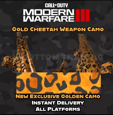Call Of Duty Modern Warfare III 3 RARE  LIMITED RELEASE Golden Cheetah Camo COD • £500