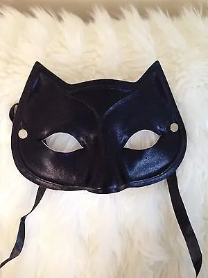 Black Cat Superhero Catwoman Masquerade Ball Domino Mask Fancy Dress Accessory • £3.89