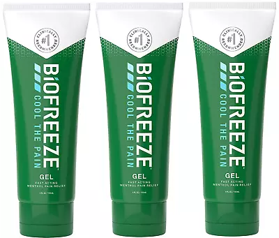 Biofreeze Pain Reliever Gel 4oz/118ml Cooling Topical Analgesic For Muscles X 3 • £25.99