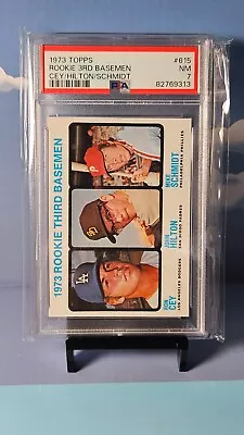 1973 Topps #615 Rookie 3rd Basemen W/ Mike Schmidt RC HOF PSA 7 NM New Label • $650