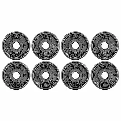 York 8x 1.25kg Black Cast Iron 1Inch Plates • £26.49