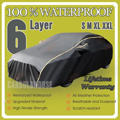 Waterproof 6 Layer Car Cover Heavy Duty PEVA&Cotton Lined UV Protection Upgraded • £23.95