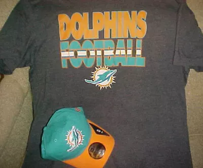 MIAMI DOLPHINS  New Era Hat With Tags - Dolphins Majestic T-shirt - Size Mens XL • $15