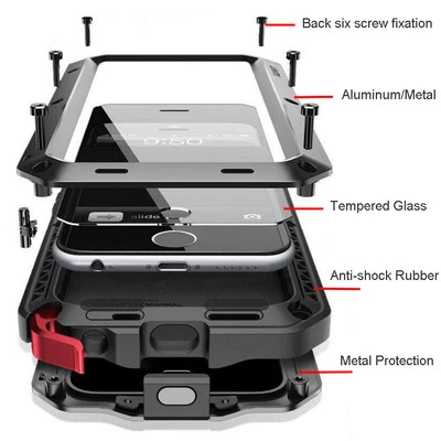 $21.99 • Buy IPhone 12 11 X 6s 7 8 Plus 5s SE Metal Case HEAVY DUTY Shockproof Tough Cover