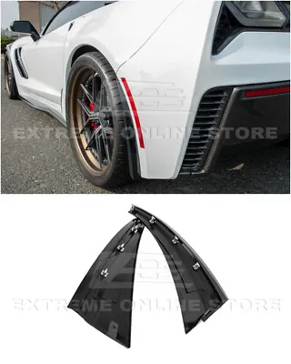 EOS For 14-19 Corvette C7 | XL Extended CARBON FLASH Rear Splash Guard Mud Flaps • $129.99