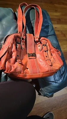 Beautiful  ITALIAN  MARZIA Genuine Leather Hand Bag  Orange Color • $30