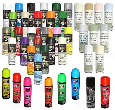 £6.15 • Buy Spray Paint Matt Gloss Noen Chalk Finish Glitter Can Wood Metal Plastic Aerosol 