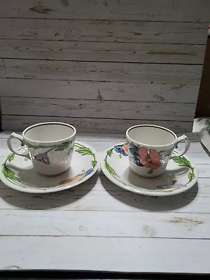 Villeroy Boch Amapola Tea Cups And Saucers Set Of 2 • $20