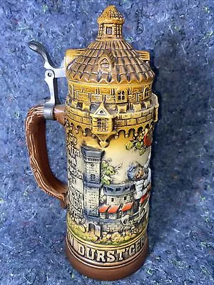 Original King Western Germany Beer Stein With Ceramic Lid • $65