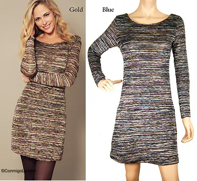 N & Willow Inspiration Dress - Choice Of Gold Or Blue - Made In Italy • £48