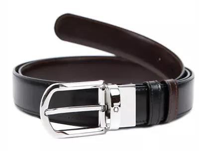 Montblanc 111080 Men's Belt Classic Line Horseshoe Leather Reversible • $268