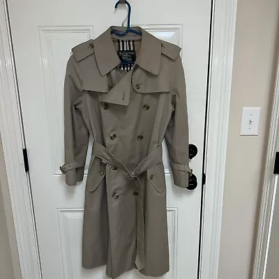 VINTAGE BURBERRYS 90s TRENCH COAT BEIGE Sz S Women • $167