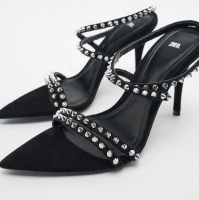 Zara High-Heel Studded Sandals Size 6.5 • $130