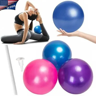 $6.41 • Buy 10inch Yoga Ball Exercise Anti Burst Fitness Balance Workout Stability With Pump