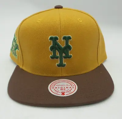 Mitchell & Ness 1962-1986 New York Mets 25th Anniversary Mustard Snapback - NEW • $35