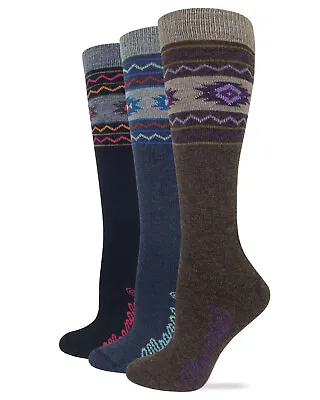 Wrangler Ladies Merino Wool Blend Aztec Knee High Boot Socks 1 Pair Pack • $9.99