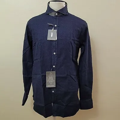 Michael Bastian Men Size L True Indigo Cotton & Spandex Trim Fit Casual Shirt • $24.99