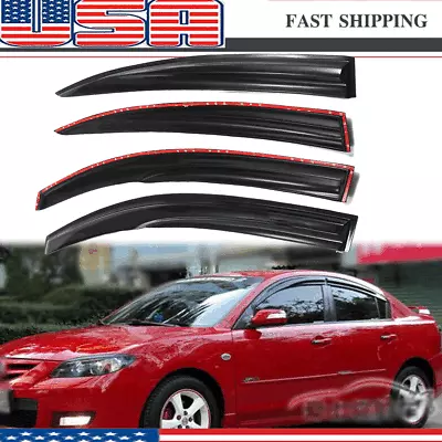 For Mazda 3 Sedan 04-09 4 Door Mugen Style Window Visors Vent Rain Guards Shade- • $22.49