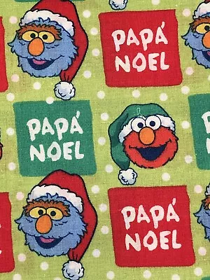 Elmo Sesame Street Christmas Papa Noel CEA Fabric 18x21 Fat Quarter Quilt Crafts • $5.99