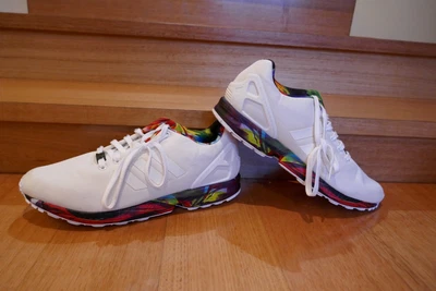 $50 • Buy Adidas Mens Shoes Size US 11.5 Off Whire With Multi Coloured Sole And Lining.