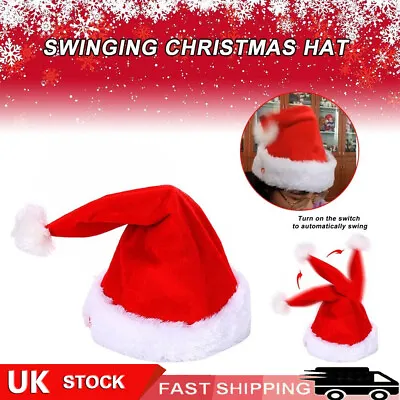Christmas Xmas Novelty Santa Hat Cap For Musical Singing Moving Dancing Toy UK • £9.79