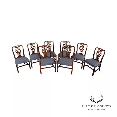Baker Furniture Vintage Set Of Eight Mahogany Chippendale Style Dining Chairs • $3495