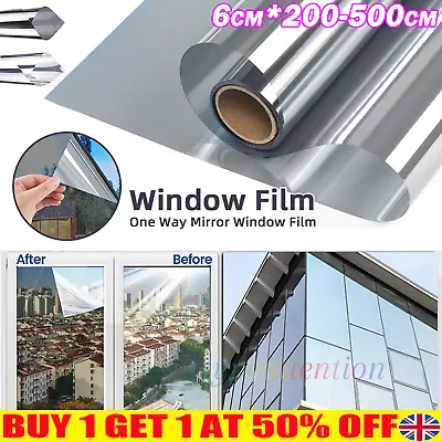 Window Film One Way Mirror Film Privacy Anti UV Window Tint Foil Glass Sticker/ • £3.44