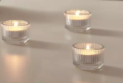 IKEA FINSMAK Glass TeaLight Candle 1  Holders - Set Of 3 • $9.78