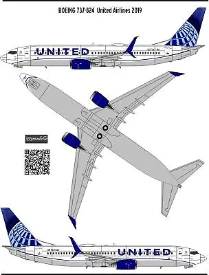 1/144 BSModelle Decals Boeing 737-800 United New Livery  • $18