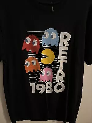 New PAC Man Retro 1980  Short Sleeve T Shirt Medium Free Shipping • $10.99