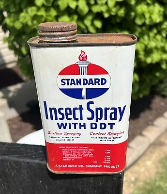 Vintage Standard Oil Insect Spray With DDT Metal Tin Can W/ Lid (Empty) Gas Oil • $39.99