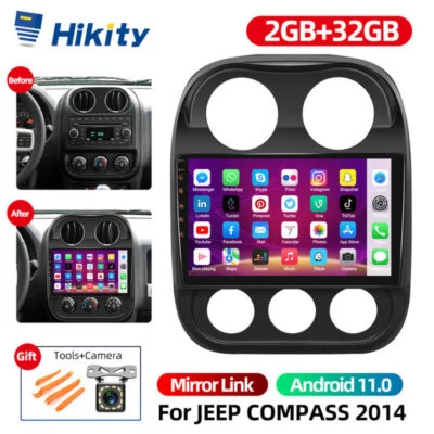 $142.49 • Buy 2+32GB 10.1  Android 11 Car Radio Stereo GPS Navi WiFi For Jeep Patriot Compass