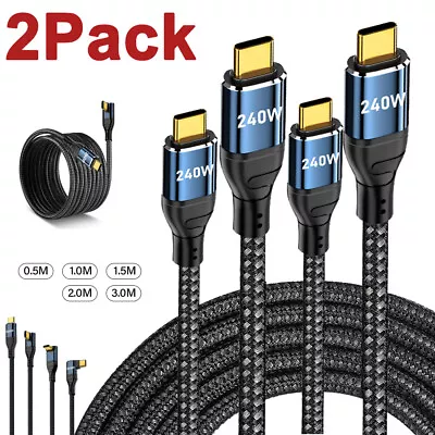 2 Pack 240W USB C PD3.1 Fast Charging Type C Braided Cable For MacBook IPhone 15 • $18.99