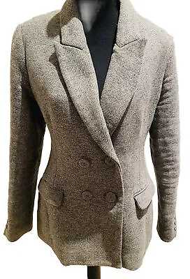 Viktoria & Woods Sz 3 (12AU/ 8 US) Grey Tweed Hamilton Wool Cashmere Blazer • $335