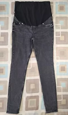 H&M Black Denim Skinny Stretch Maternity Jeans - Size L (14 / 16) - 29  Leg • £3.70