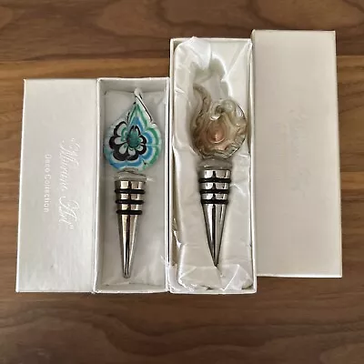 (2) Nib! Murano Style Art Glass Wine Champagne Bottle Stoppers • $18