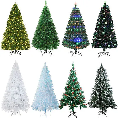 4/5/6/7FT Christmas Tree Pre Lit/Fiber Optic/LED Lights/Pinecone Pine Xmas Decor • $85.99