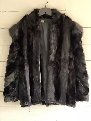 Vintage Unique 100% Rabbit Fur Jacket Black Size M Woman  • $150