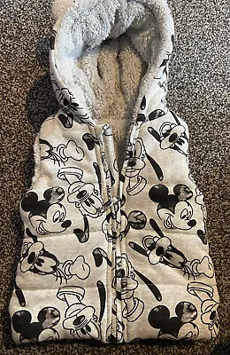 Disney Baby Mickey Mouse Padded Gilet - 18-24 Months Grey Hooded • £1.20