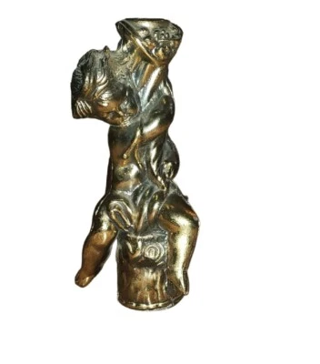 $40 • Buy Vintage Cast Metal Cherub Table Lamp Column Hollywood Regency Spacer Gold