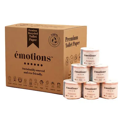 $79 • Buy 48PK Emotions Premium 100% Bamboo Toilet Paper/Rolls 4ply 360 Sheets White
