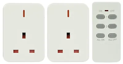 £14.99 • Buy Smart Home White Wireless Remote Control Mains Sockets With 30m Range Pack Of 2