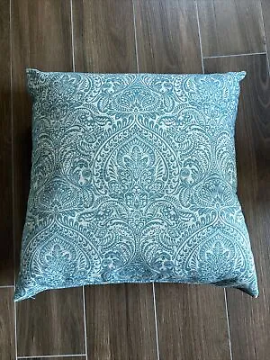 Decorative Cushion Cover Incl Pad Light Blue / Duck Egg Paisley Pattern 60x60 Cm • £15