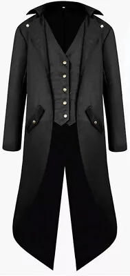 Kids Vintage Tailcoat Jacket Gothic Victorian Coat Black Boys Size XL (14-16) • $21