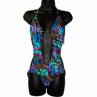 2010 Victoria’s Secret Women's Medium Multicolor Leopard Print Monokini Swimsuit • $63