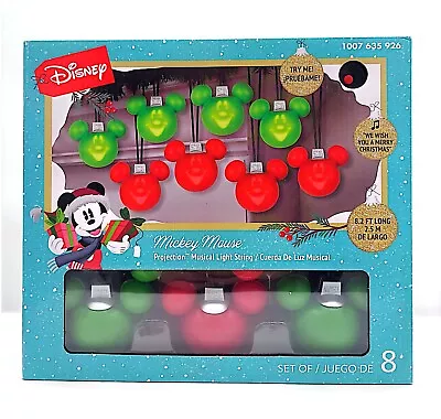 Disney Mickey Mouse Projection Musical Christmas Light String - 8 Lights - NEW • $33.10