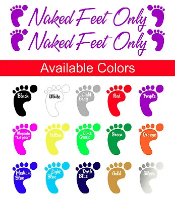 Pair - Naked Feet Only Boat Decals / PWC Vinyl Graphic Lettering Stickers 8inch • $10