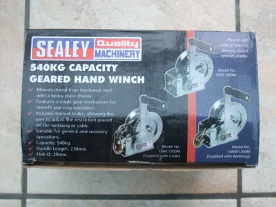 £20 • Buy Sealey Winch Geared Hand Winch 540kg Capacity Steel Manual Brake Without Cable.
