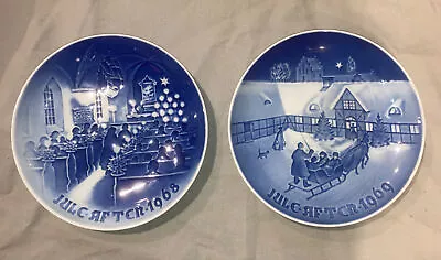 B&G Copenhagen Denmark Christmas Plates 1968 1969 Blue • $25